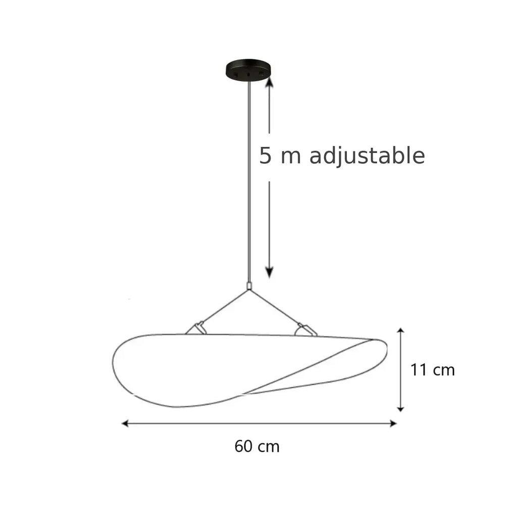 AKARI Wabi-Sabi Pendant Light 60cm – 29W, 1200 lumens, size reference, LUMA LIGHTS