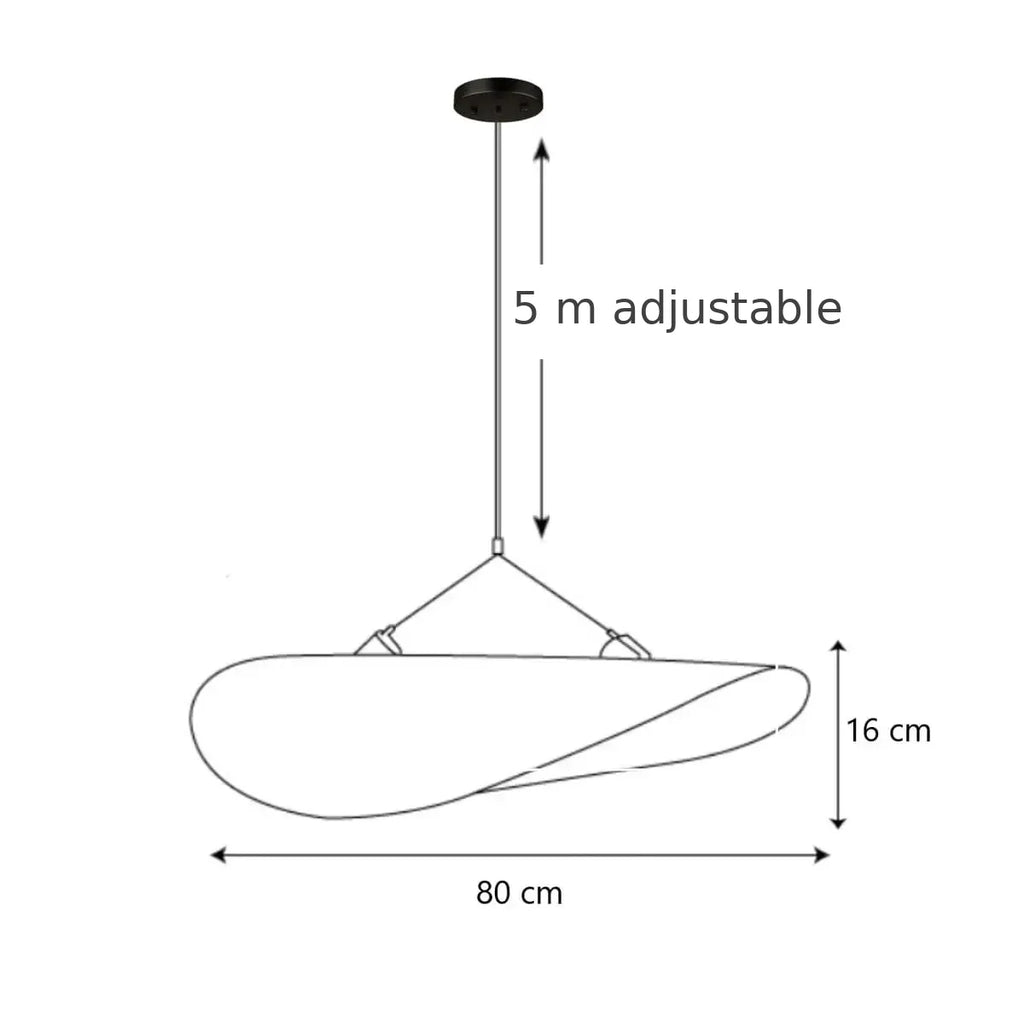 AKARI Wabi-Sabi Pendant Light 80cm – 38W, 1500 lumens, size reference, LUMA LIGHTS