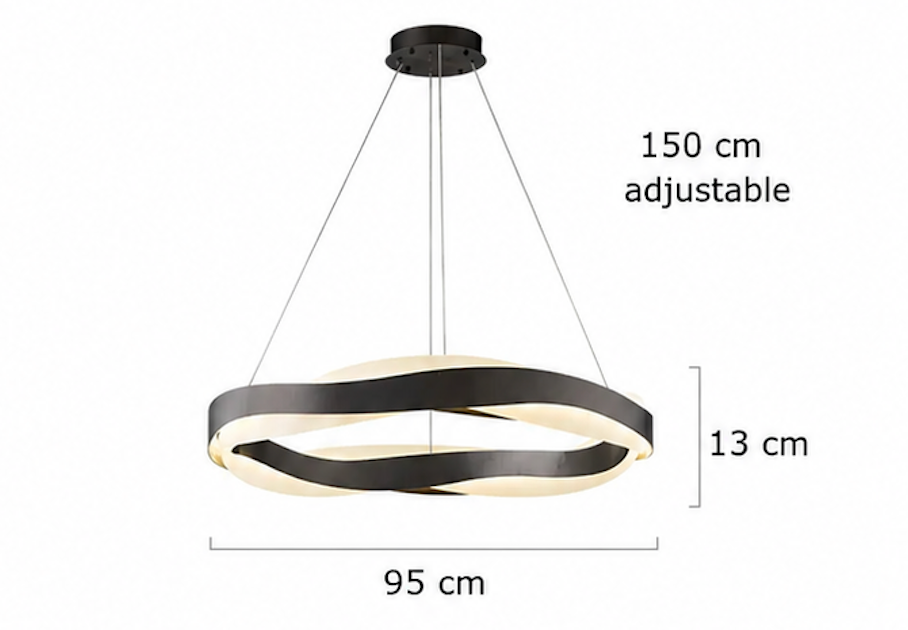 KLOUD Twisted Pendant Light installation view – ceiling mount, adjustable cable, LUMA LIGHTS