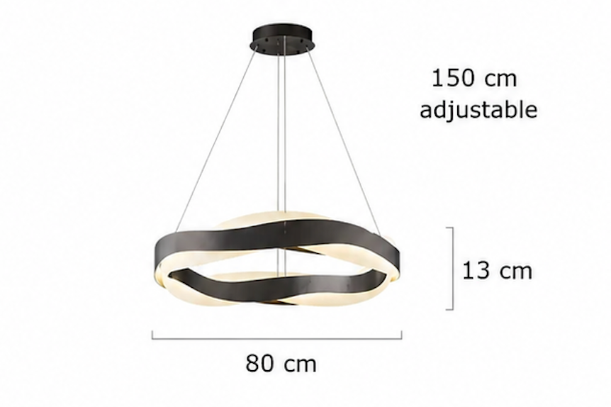 KLOUD Twisted Pendant Light light temperature options – warm, neutral, cool white and dimmable