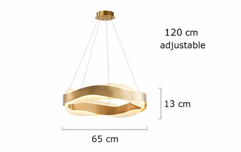 KLOUD Twisted Pendant Light size guide – 65cm, 80cm, 95cm diameter options comparison