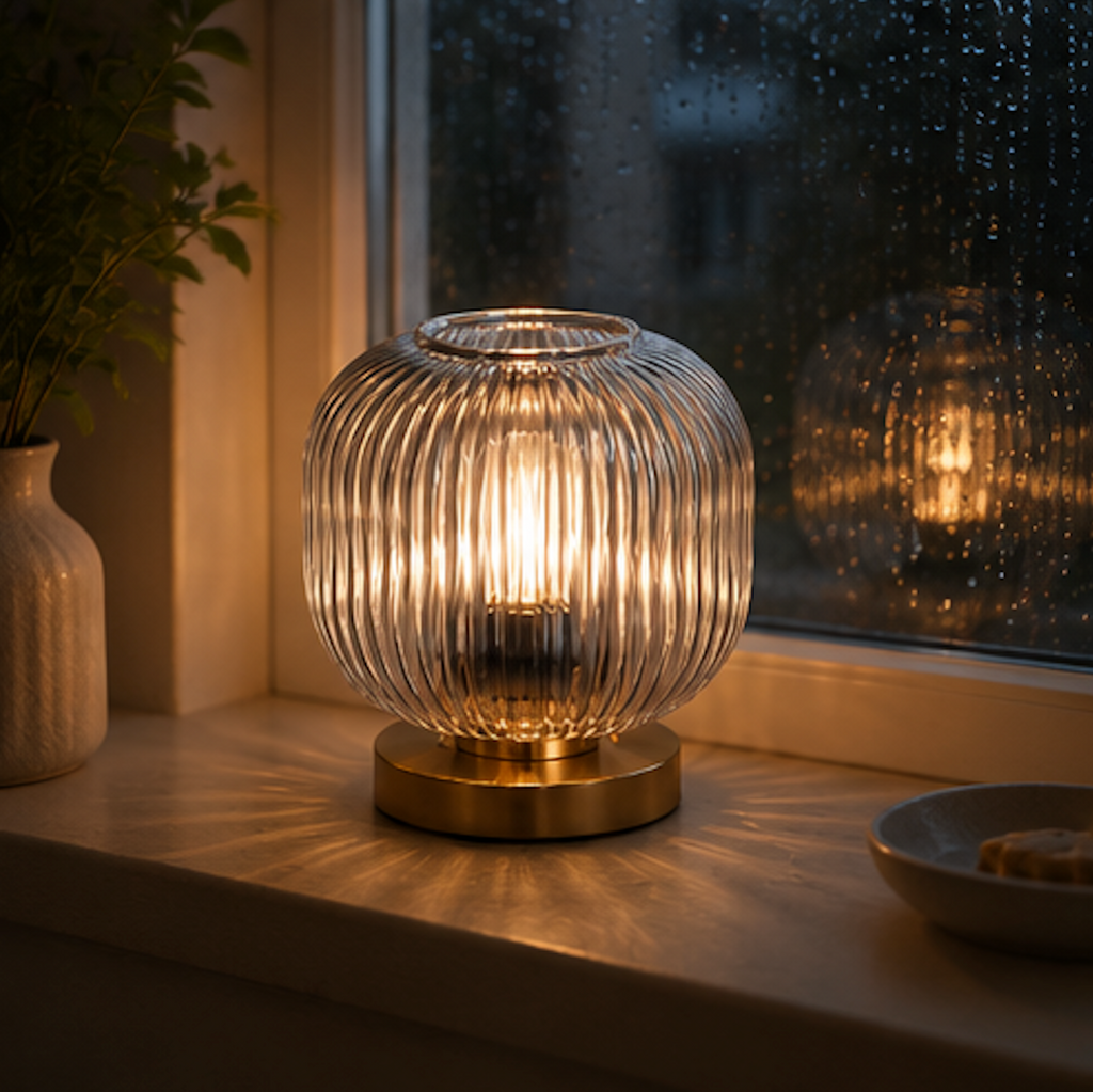 HALO Table Lamp colour options – 9 glass colours including amber, green, blue, plum, LUMA LIGHTS