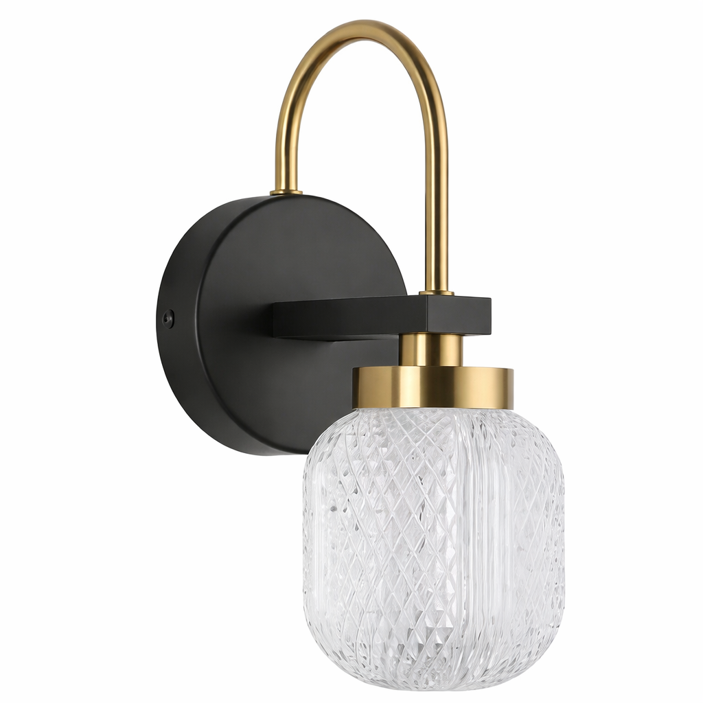 HALO Eglantine Wall Light close-up – diamond lattice frosted glass globe, warm light diffusion