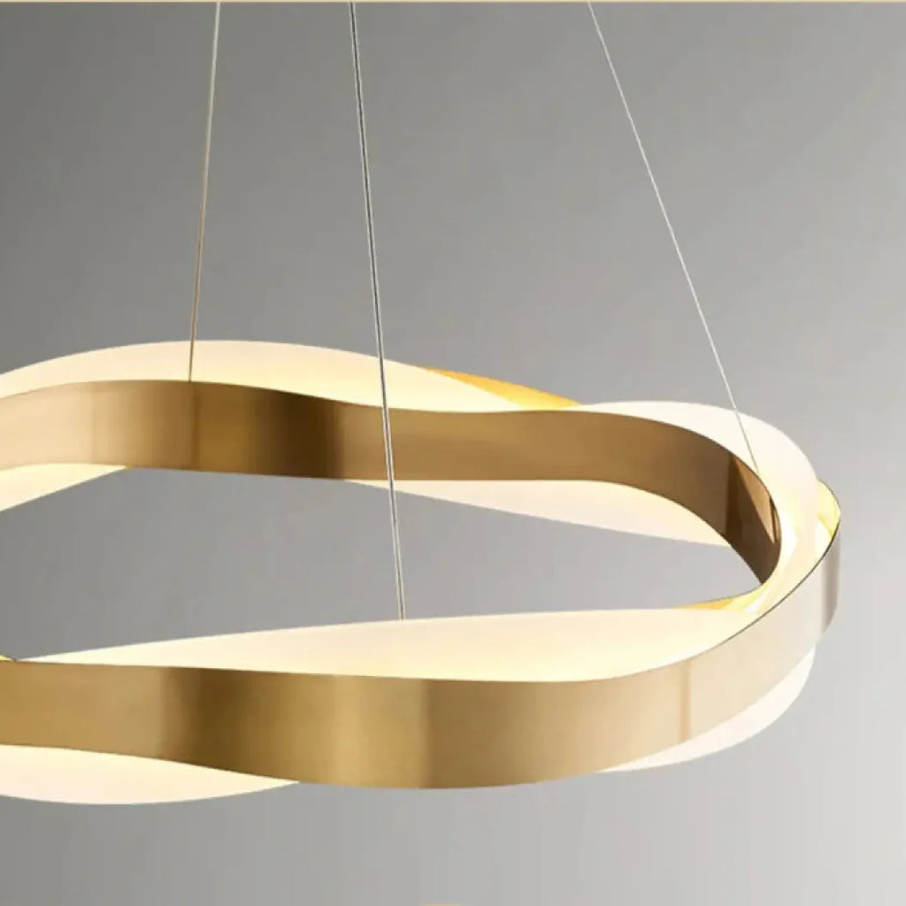 KLOUD Twisted Pendant Light in living room – 95cm black, dimmable LED, contemporary decor