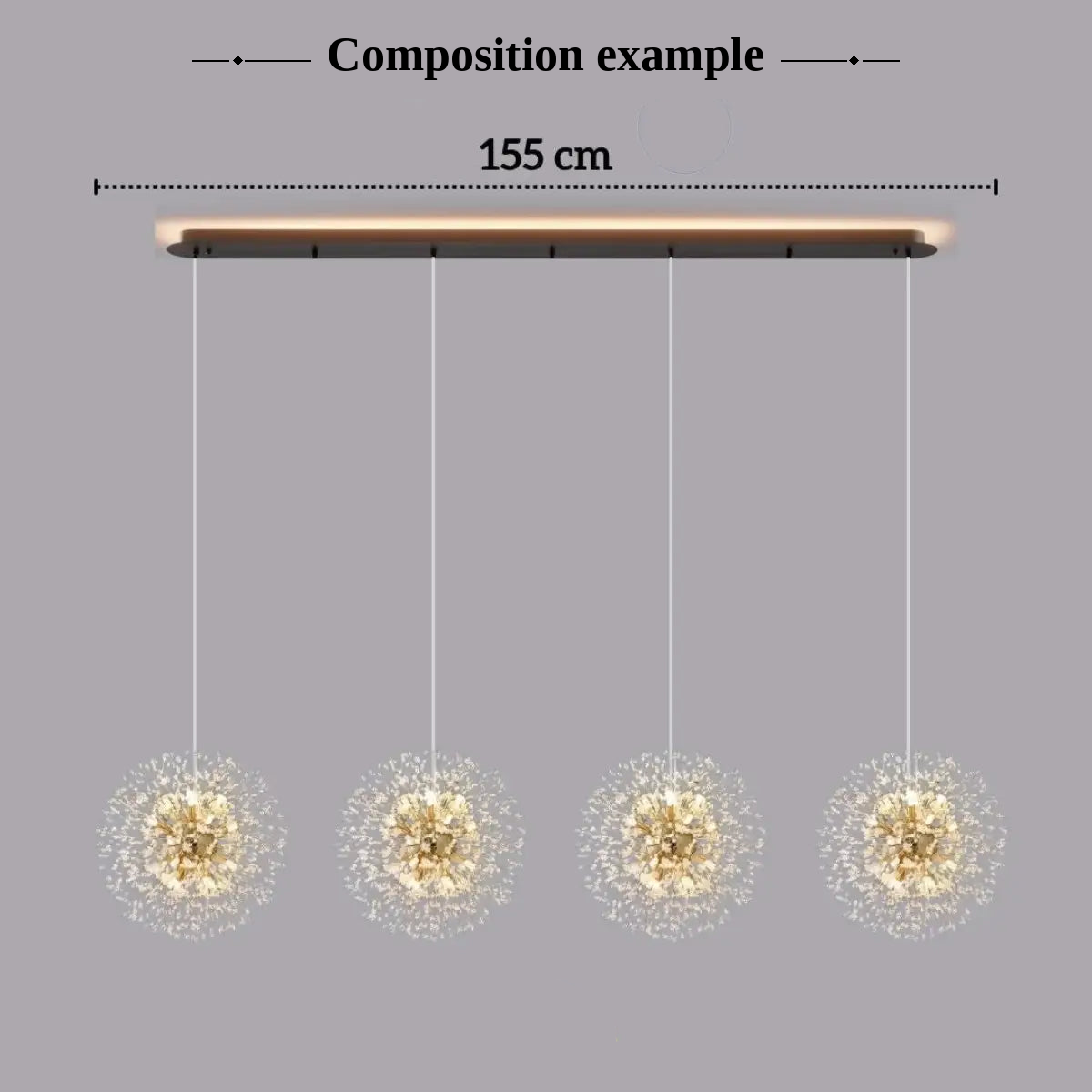 KLOUD Dandelion Pendant Light in bedroom – Retro Chic atmosphere, gold chandelier, LUMA