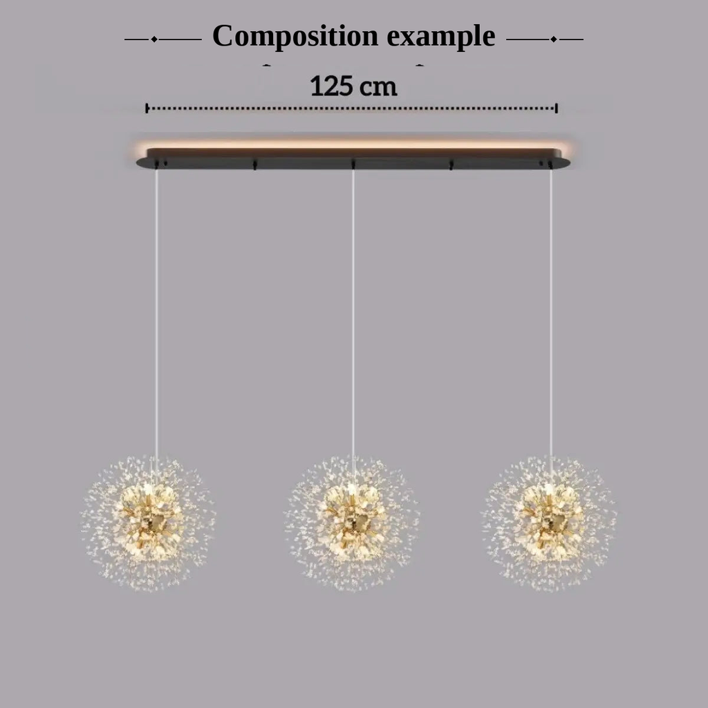 KLOUD Dandelion Pendant Light side view – acrylic diffuser glow, warm enveloping light effect