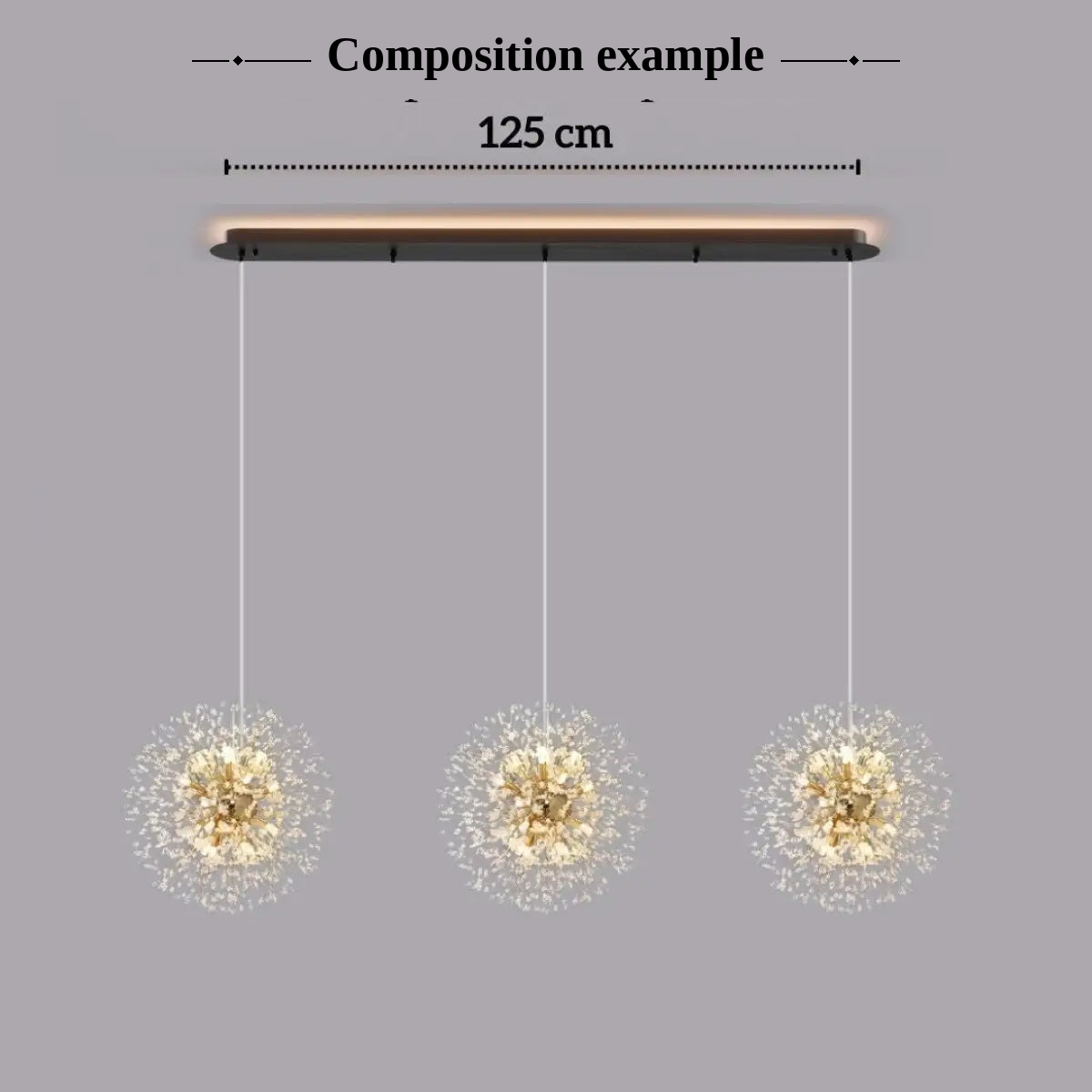 KLOUD Dandelion Pendant Light side view – acrylic diffuser glow, warm enveloping light effect