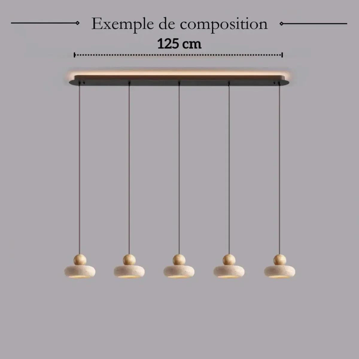 STONE Pendant Light Model B round stone – diameter 15cm, height 11cm, natural stone pendant